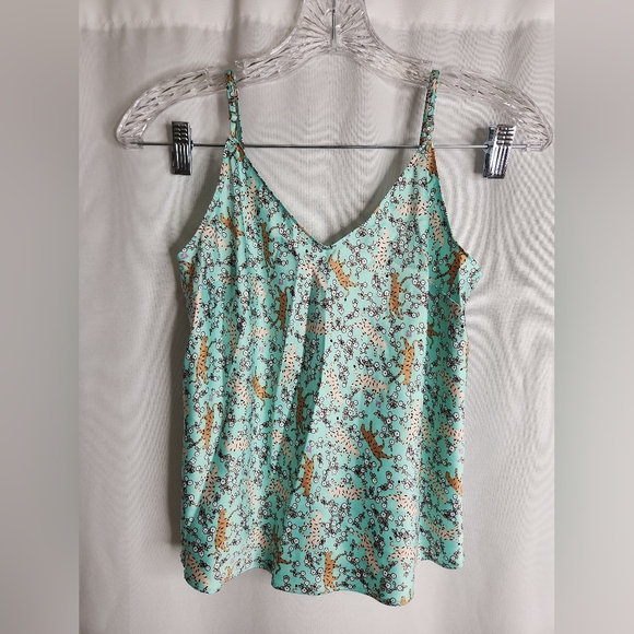 Victoria's Secret Mint Green Tiger/Floral Print Cami Size Small - Picture 1 of 6